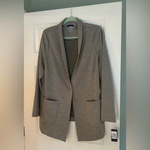 NWT Tommy Hilfiger Women’s Houndstooth Brown Blazer. Sz. 16.